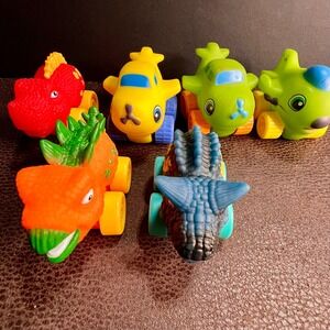 6pc Pull Back Toy Vehicles Toddler Dinosaur & Airplane Multicolor